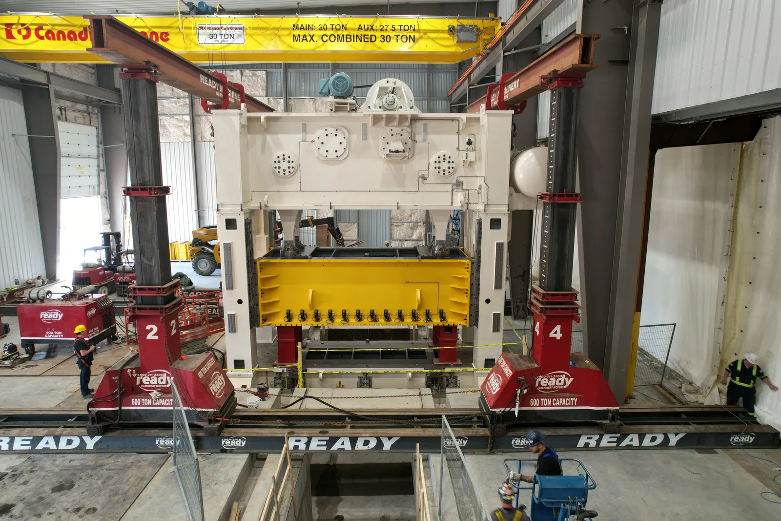 Clover’s 1,650-ton press — the heaviest press in the group, installed at Concord.